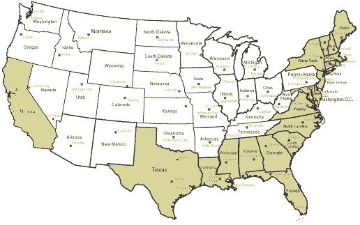 Image Map of USA